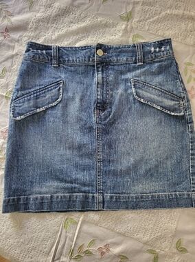 Tommy HIlfiger distressed denim mini skirt